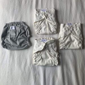 White and Gray Diaper Covers